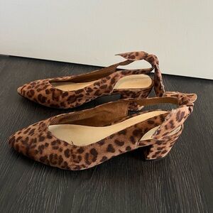 Slingback cheetah print heels